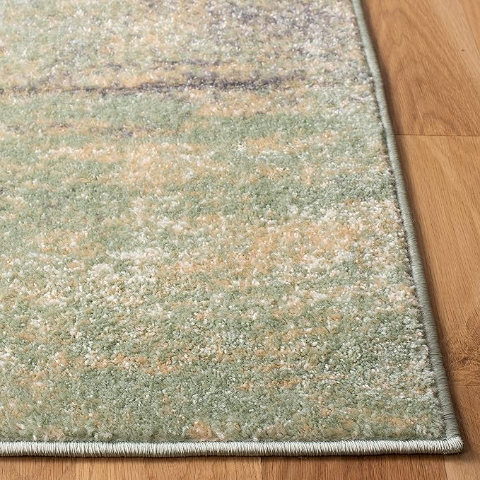 SAFAVIEH Adirondack Collection Runner Rug - 2'6" x 10', Ivory & Sage, Modern Abstract Design, Non-Shedding & Easy Care, Ideal for High Traffic Areas in Living Room, Bedroom (ADR112W)