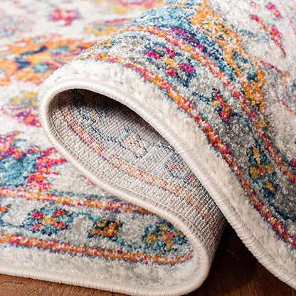 SAFAVIEH Evoke Collection 2'2" x 7' Cream / Orange EVK255B Boho Non-Shedding Living Room Entryway Foyer Hallway Bedroom Runner Rug