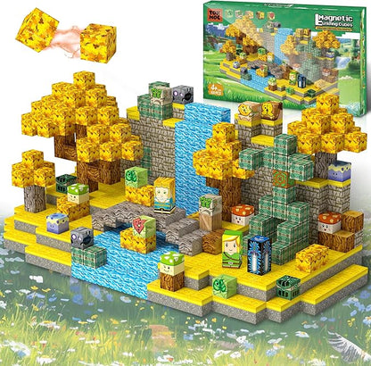 Magnetic Building Blocks for BOTW Fans, Koroks Magnet Cubes Blocks for Kids 5-7, STEM Building Game Sensory Outdoor Toys Christmas Birthday Gift for Boys&Girls, 100PCS