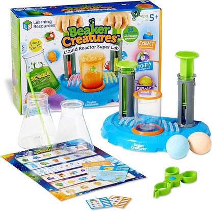 Learning Resources Beaker Creatures Liquid Reactor Super Lab,Ages 5+,15 pieces, Homeschool, STEM, Science Exploration Toy, Science Kit