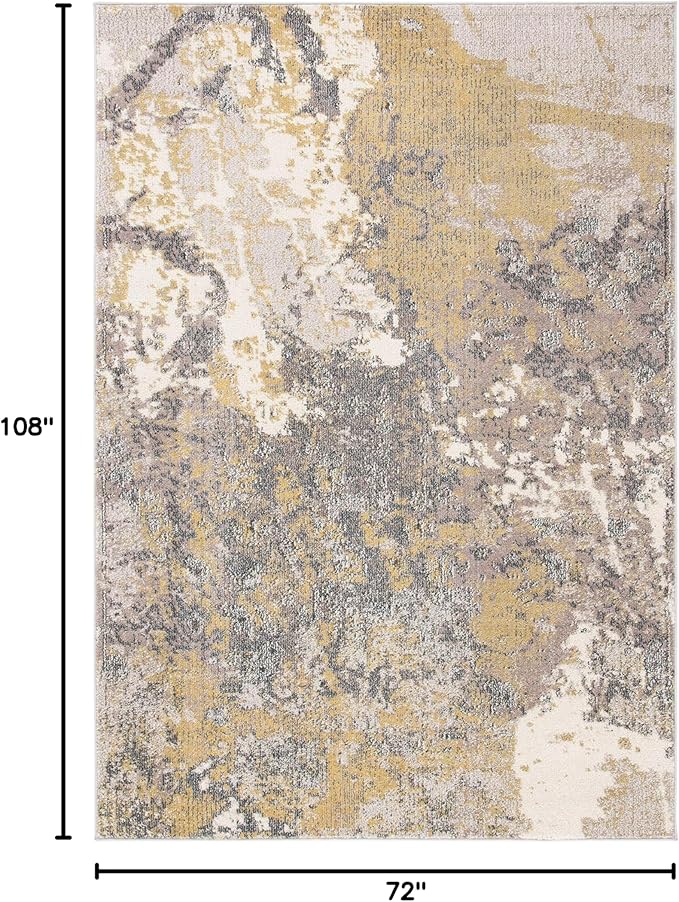 SAFAVIEH Madison Collection Area Rug - 6' x 9', Ivory & Grey, Modern Abstract Design, Non-Shedding & Easy Care, Ideal for High Traffic Areas in Living Room, Bedroom (MAD499A)