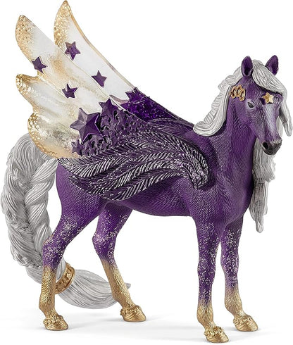 Schleich bayala Star Unicorn Flying Pegasus Figurine - Fantastic Purple and Gold Unicorn Fantasy Figurine, Bring Smile and Joy, Gift for Boys and Girls, Fans of Fantasy, Kids Age 5+