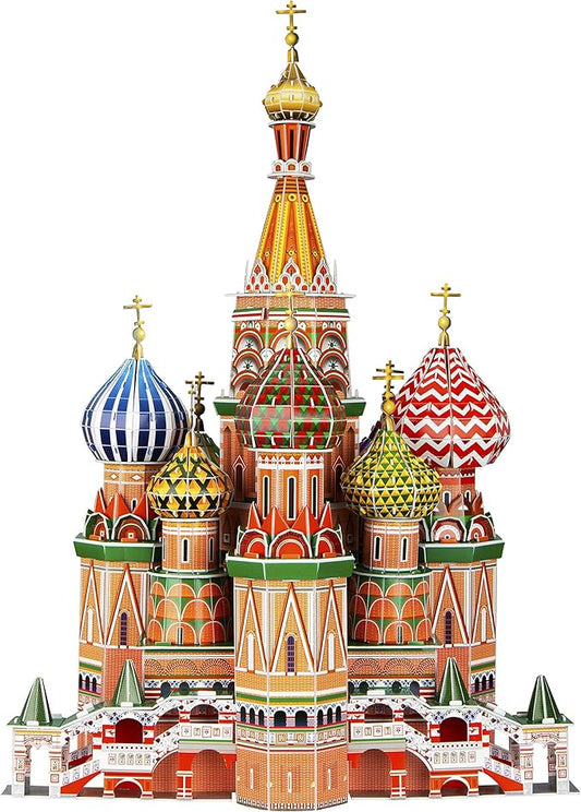 WISESTAR 22.2" H Large 3D Puzzles Model for Adults and Kids, 231PCS Russia St. Basil's Cathedral Building Set, Handmade Architectural Craft House Kits, Educational Toy Birthday Gift for Boys Girls