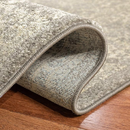 SAFAVIEH Evoke Collection 2'2" x 17' Silver / Ivory EVK256S Oriental Distressed Non-Shedding Living Room Bedroom Runner Rug