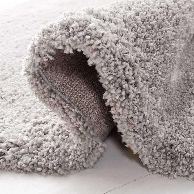 SAFAVIEH Royal Shag Collection Runner Rug - 2'2" x 8', Grey, Non-Shedding & Easy Care, 2-inch Thick Ideal for High Traffic Areas in Living Room, Bedroom (RYG115F)