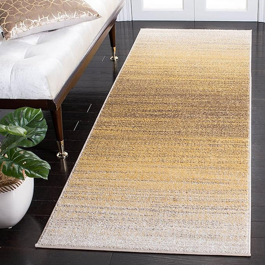 SAFAVIEH Adirondack Collection Runner Rug - 2'6" x 10', Gold & Ivory, Modern Ombre Design, Non-Shedding & Easy Care, Ideal for High Traffic Areas in Living Room, Bedroom (ADR142D)
