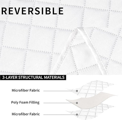 Easy-Going Oversized Loveseat Recliner Cover, Reversible Couch Cover for Double Recliner, Split Sofa Cover for Each Seat with Elastic Straps for Kids, Dogs, Pets(Oversized 2 Seater, White/White)