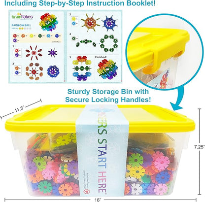Brain Flakes 2500 Piece Build 'n' Build Kit - A Creative and Educational Alternative to Building Blocks - Wheel Pieces and Special Parts Included - A Great Stem Toy for Both Boys and Girls