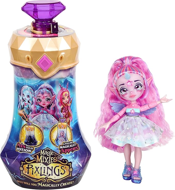 Magic Mixies Pixlings. Unia The Unicorn Pixling. Create and Mix A Magic Potion That Magically Reveals A Beautiful 6.5" Pixling Doll Inside A Potion Bottle! Gifts for Kids, Ages 5+