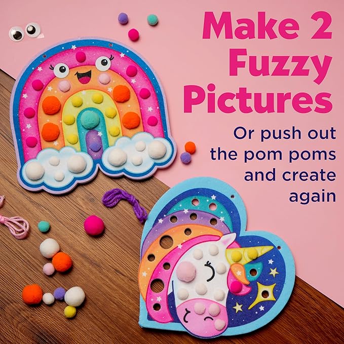 Creativity for Kids Pom Pom Pictures: Magical - Rainbow and Unicorn - Preschool and Toddler Crafts, Gifts for Ages 3+