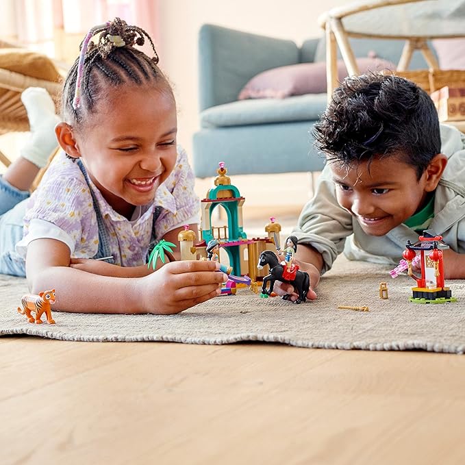 LEGO® Disney Jasmine and Mulan’s Adventure 43208 Building Kit; A Fun Princess Construction Toy for Kids Aged 5+