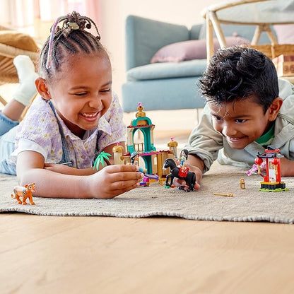 LEGO® Disney Jasmine and Mulan’s Adventure 43208 Building Kit; A Fun Princess Construction Toy for Kids Aged 5+