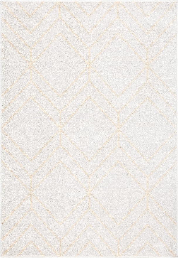 SAFAVIEH Adirondack Collection Accent Rug - 3' x 5', Ivory & Gold, Modern Geometric Design, Non-Shedding & Easy Care, Ideal for High Traffic Areas in Entryway, Living Room, Bedroom (ADR241C)