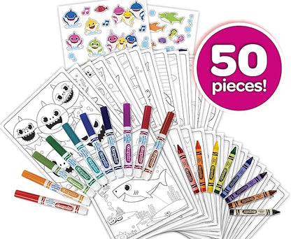 Crayola Baby Shark Art Set, 50 Pieces, Gift for Kids, 3, 4, 5, 6, 7