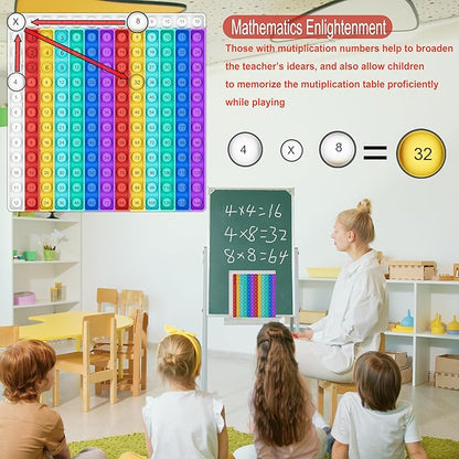 Math Games for Kids - Math Pop It with Flash Cards for Kids Ages 4-8 - Fun Math Practice with Addition, Subtraction, Multiplication & Division - Ideal for Math Learning and Skill Building.