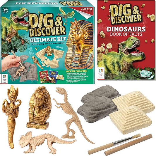 Hinkler Dig & Discover Ultimate Kit - DIY Science and Geology for Kids - Uncover Treasure and Fossils - Ancient History for Kids - STEM Skills for Kids Aged 8 to 14 - Archaeology Basics
