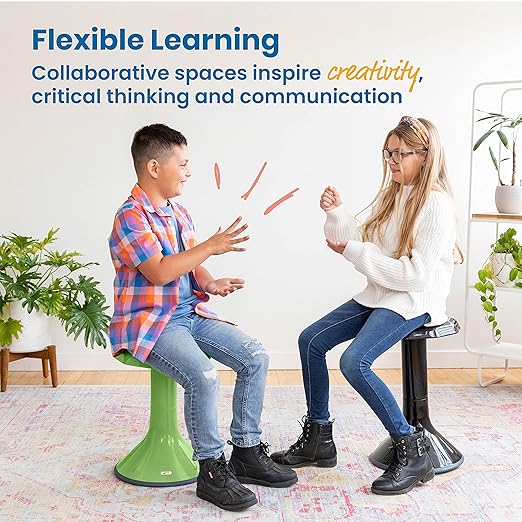ECR4Kids ACE Active Core Engagement Wobble Stool, 18-Inch Seat Height, Flexible Seating, Grassy Green
