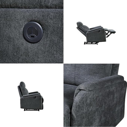 Chair, Power Lift Recliner Chair, Ergonomic Recliner Chair with USB, Classic Single Sofa with Footrest, Easy Control for All Age Groups, Recliner Single Chair for Living Room,Dark Gray