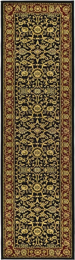 SAFAVIEH Lyndhurst Collection Runner Rug - 2'3" x 8', Black & Red, Traditional Oriental Design, Non-Shedding & Easy Care, Ideal for High Traffic Areas in Living Room, Bedroom (LNH212G)