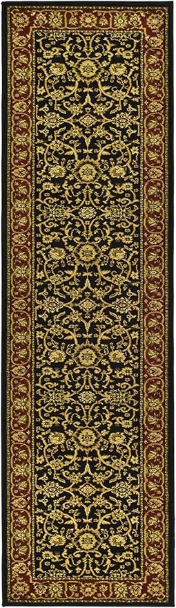 SAFAVIEH Lyndhurst Collection Runner Rug - 2'3" x 16', Black & Red, Traditional Oriental Design, Non-Shedding & Easy Care, Ideal for High Traffic Areas in Living Room, Bedroom (LNH212G)