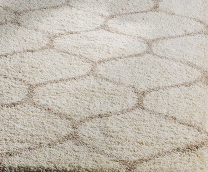 SAFAVIEH Hudson Shag Collection Accent Rug - 3' x 5', Ivory & Beige, Trellis Design, Non-Shedding & Easy Care, 2-inch Thick Ideal for High Traffic Areas in Entryway, Living Room, Bedroom (SGH280D)