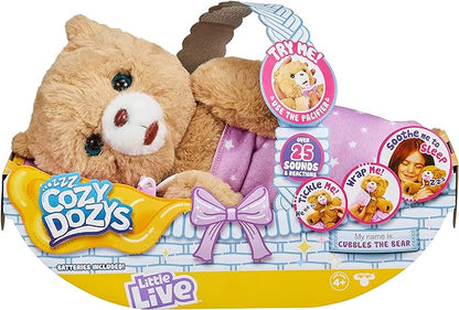 Little Live Pets Cozy Dozy Cubbles The Bear - Over 25 Sounds and Reactions | Bedtime Buddies, Blanket and Pacifier Included | Stuffed Animal, Best Nap Time, Interactive Teddy Bear, 14.9