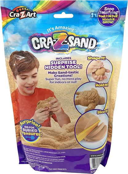 CRA-Z-Sand 3LB Bag of Amazing Beach Sand with Surprise Sand Tool, Shape, Mold and Slice It, Fun Sensory Toy for Ages 4 and up