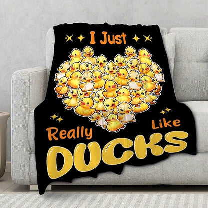 I Just Really Like Ducks Blanket Adult duck Blanket Kids Funny Blanket Suitable for Bedroom bed sofa Crib Couch Chair outdoor All Season Items That Yellow Duck Lovers Will Love 60"x50"for Teens