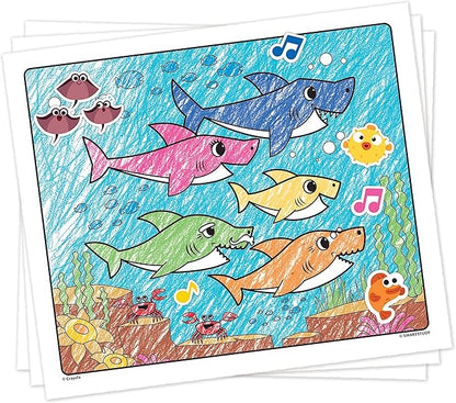 Crayola Baby Shark Coloring Pages and Stickers, Gift for Kids, Ages 3, 4, 5, 6 Color & Sticker