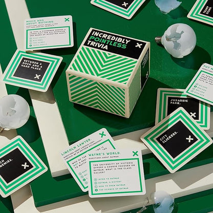 Brass Monkey Incredibly Pointless – Trivia Card Game Set with 200 Unique Questions About Pointless Knowledge for Adults and Kids Ages 13+