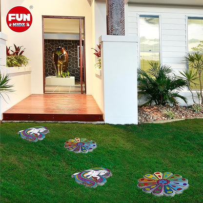 PYO Stepping Stones for Kids, ColorMyWay 2 Pack Unicorn Flower Garden Activities for Girls Boys Ages 3-12 Mosaic Art Kit for Stone Craft