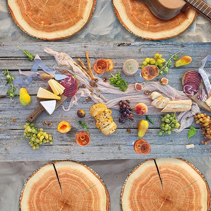 Coume 3 Pcs Wood Slice Pillow Round Floor Cushion 3D Digital Throw Pillow Decorative Tree Ring Soft Circle Seating for Kids Chair Home Couch Sofa Bedroom Decor(Emulation)