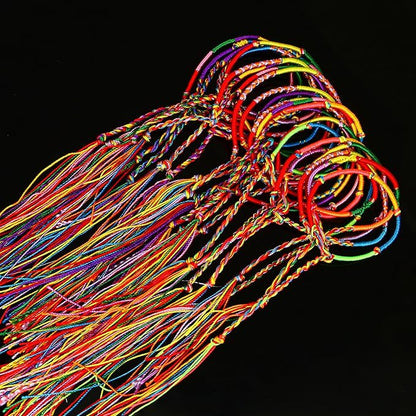 Resinta 100 Pieces Handmade Braided Bracelets Assorted Colors Friendship Cords Thread Bracelets Party Supply Favors for Wrist Anklet