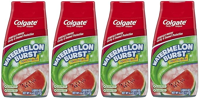 Colgate Anticavity Kids Toothpaste with Fluoride for Ages 2+, Watermelon Burst Flavor - 4.6 Ounce (4 Pack)
