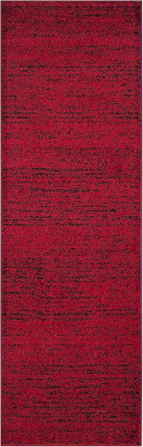 SAFAVIEH Adirondack Collection Runner Rug - 2'6" x 20', Red & Black, Modern Abstract Design, Non-Shedding & Easy Care, Ideal for High Traffic Areas in Living Room, Bedroom (ADR117F)