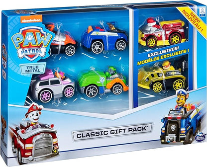 Paw Patrol, True Metal Classic Gift Pack of 6 Collectible Die-Cast Vehicles, 1:55 Scale
