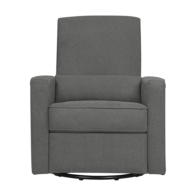 DaVinci Piper Upholstered Recliner and Swivel Glider in Dark Grey, Greenguard Gold & CertiPUR-US Certified