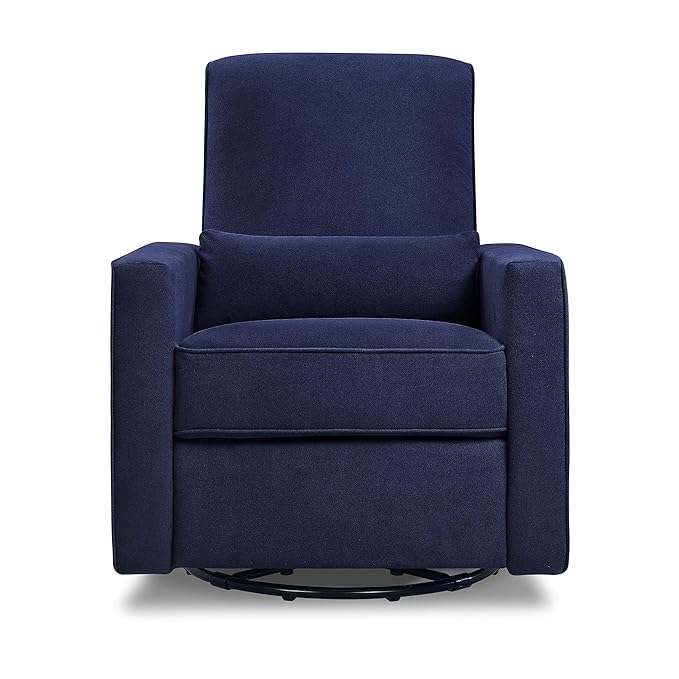 DaVinci Piper Upholstered Recliner and Swivel Glider in Navy, Greenguard Gold & CertiPUR-US Certified