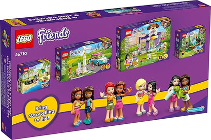 LEGO Friends Friends 66710 4-in-1 Building Toy Gift Set: Doggy Day Care, Turtle Protection Vehicle, Forest Waterfall and Olivia's Electric Car (66710)