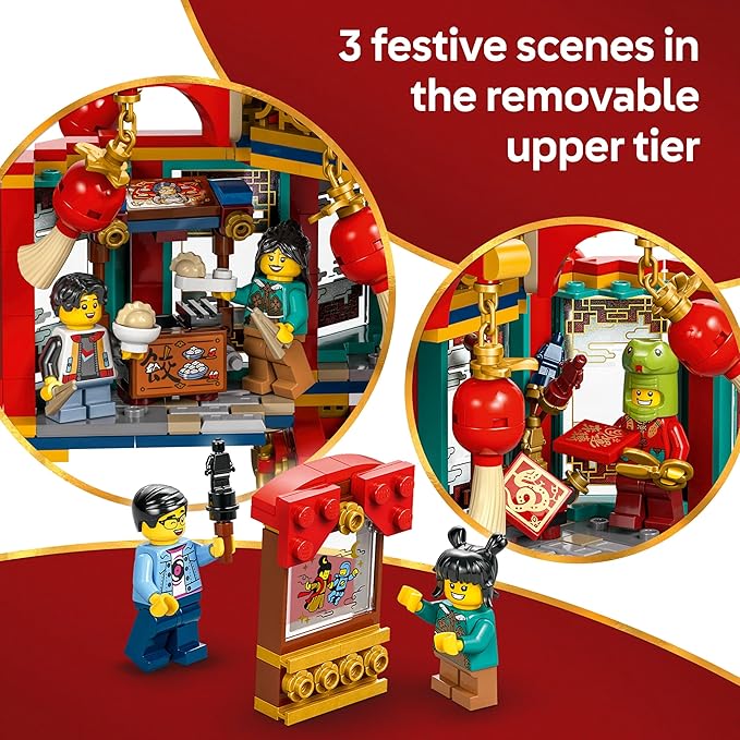 LEGO Spring Festival Trotting Lantern - Learning and Educational Building - Chinese Festival Toy for Kids, Boys and Girls, Ages 9+ - Cultural Gift for Display - Year of The Snake Minifigure - 80116