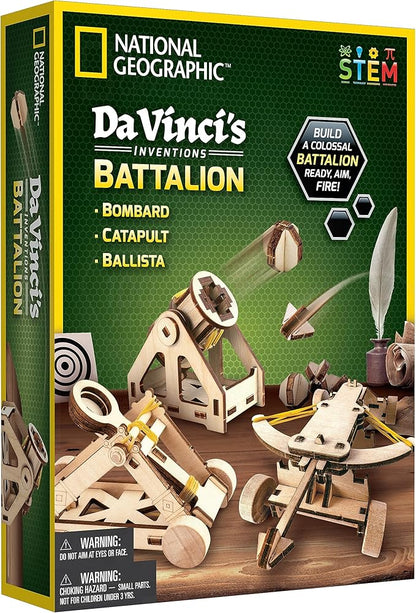 National Geographic Da Vinci Model Kit - Catapult Kit for Kids, 3D Puzzle Building Toy for Boys and Girls, Wood Building Kit for Kids, A Great STEM Project, Engineering Model Kit