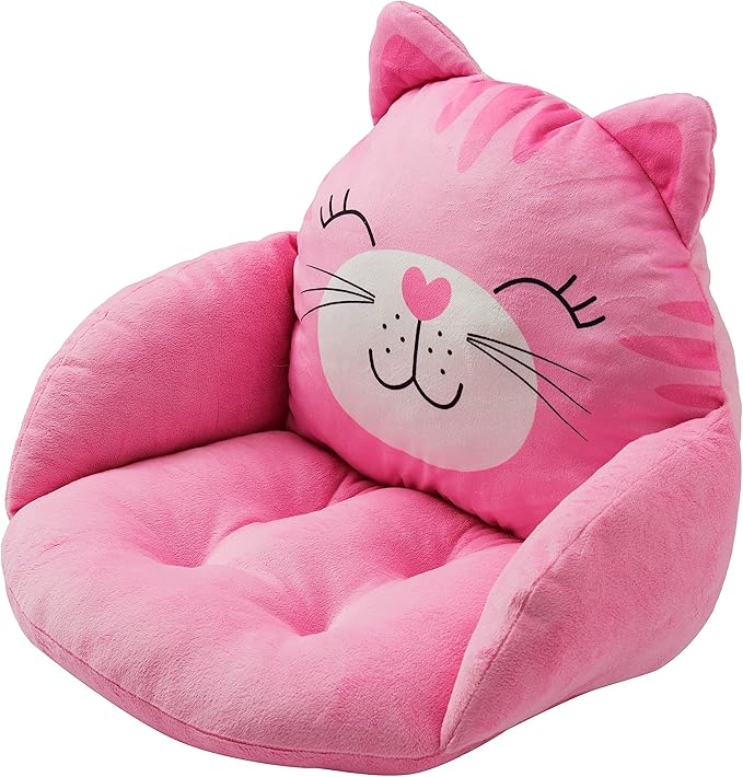 Unicorns & Robots Girls Cat Kids Lounge Pillow with Blanket, Plush Animal Cozy Cushion, Playroom Cozy Cushion & Kitty Room Decor, Ages 3+