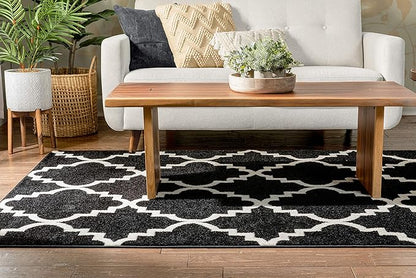 Well Woven Sydney LuLu's Lattice Black Modern Geometric Trellis Area Rug 7'10" x 10'6"