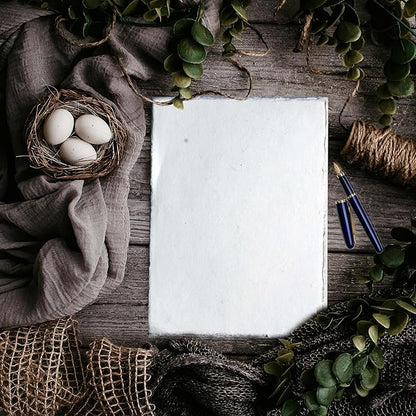 50 Pack Cotton Watercolor Paper with Deckle Edge 200 GSM Rough Textured Watercolor Paper for Writing