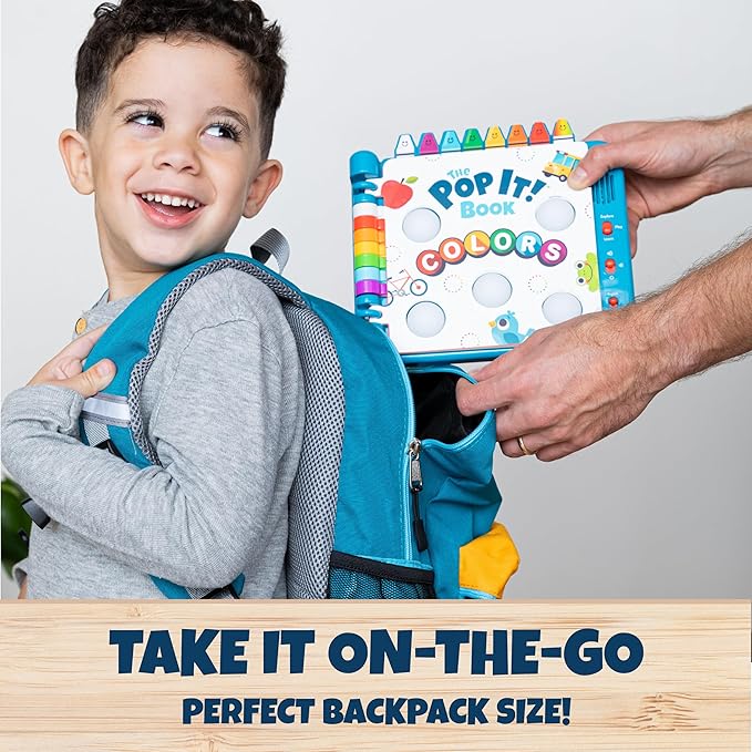 Chuckle & Roar Pop It! Book: Colors – Interactive Sensory Learning Book with Bilingual English & Spanish Play, Grow-with-Me Modes, Quiet Mode, Color Learning Toy for Toddlers Ages 1–4+