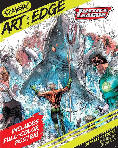 Crayola Art with Edge - Justice League Coloring Book (28 Pages), Superhero Coloring Book, Adult Coloring, Gift for Teens
