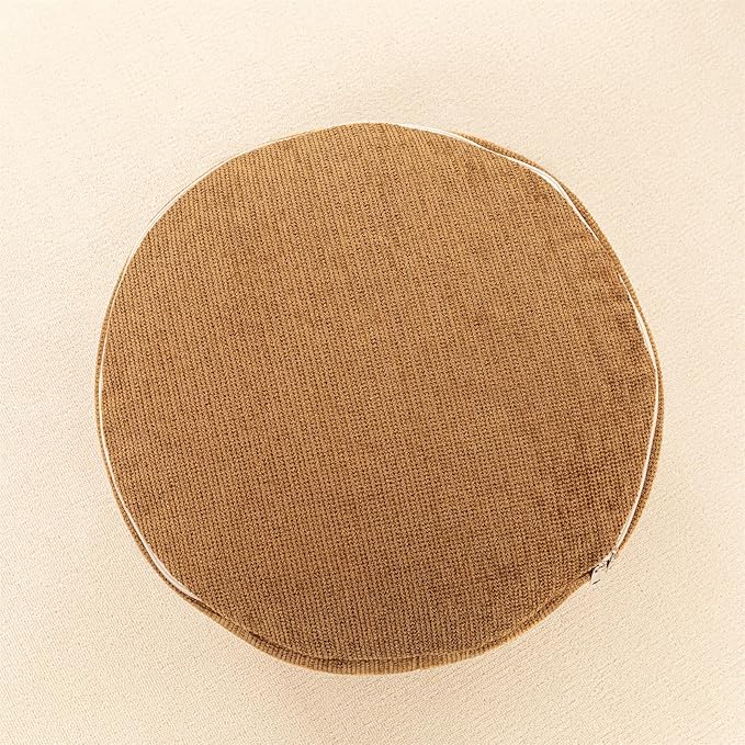 Sturdy Boucle Pouf Ottoman Foot Rest Nice Living Room Decor Lightweight Ottoman Pouf Filler Comfort Pouf Cover Modern Foam Stuffed Poof Perfect to Rest Your Feet No Need Assemble Light Coffee