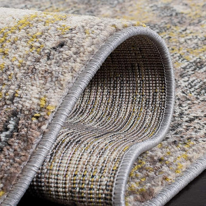 SAFAVIEH Madison Collection 9' x 12' IvoryGrey MAD499A Modern Abstract Non-Shedding Living Room Bedroom Dining Home Office Area Rug