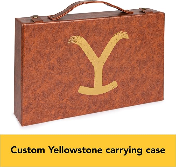 Spin Master Games, Yellowstone, 200-Piece Poker Set with Custom Carrying Case, Dealer & Betting Poker Chips Card Deck, Yellowstone Merchandise, for Adults 16 and up