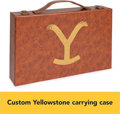 Spin Master Games, Yellowstone, 200-Piece Poker Set with Custom Carrying Case, Dealer & Betting Poker Chips Card Deck, Yellowstone Merchandise, for Adults 16 and up